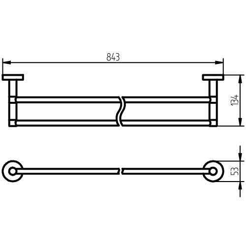 Haceka Kosmos Tec 1119687, double towel holder, 80 cm