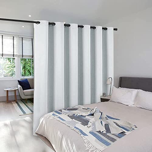Curtain rod, 76-450 cm curtain rod for windows with round end cap, single rod with stainless steel finials, adjustable decorative window rod for kitchen bedroom windows/black.