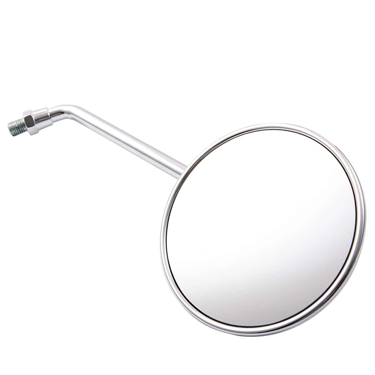 Motorcycle Rearview Mirror Round Universal CNC Aluminum Side Mirror for Motorcycle Bike Cafe Racer Chopper Bobber (Silver)