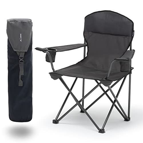 Qeedo Johnny XL camping chair foldable (up to 150 kg), folding chair with 2 cup holders.