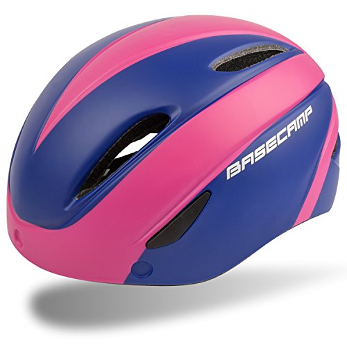 Bicycle helmet, LEADFAS bike helmet with removable magnetic goggles visor adjustable unisex men women road mountain safety protection cycling helmet (pink blue)