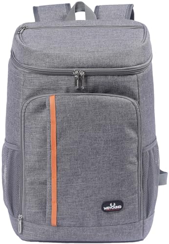 MCXKJ 28L Cooler Backpack, Insulated Cooler Bag for Men and Women for Beach, Picnic, Camping, Grill, BBQ, Hiking (Grey)