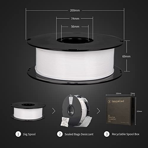 Kexcelled PLA Glow Filament 1.75mm, Updated Glow Green in the Dark, Dimensional Accuracy +/- 0.03mm, Glowing 3D Printer Filament, 1kg Spool (2.2 lbs), Compatible with Most FDM Printers.