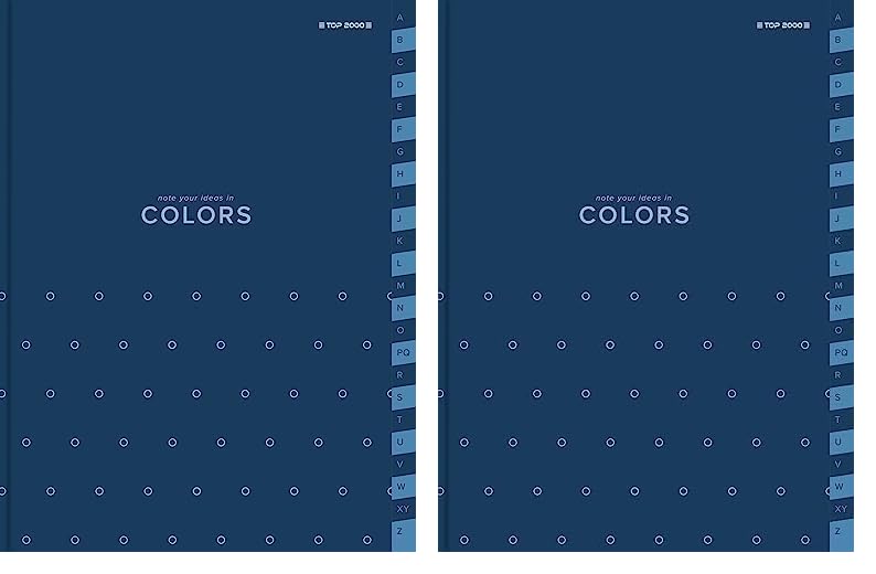 Top-2000 Index notebook A5 96 pages squared, A-Z, Blue/Notebook with index A-Z (Pack of 2)