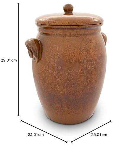 Original K&K Rum Pot 5.0 Liter - Shape 2 / Multi-purpose pot / ceramic pot, Smooth, Brown-shiny