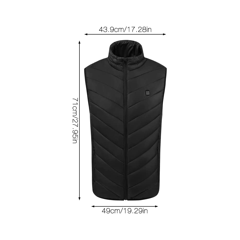 NAVESO Heated Vest, Heated Vest for Men Women, Electric USB Heated Jacket, Heated Vest With 3 Adjustable, Winter Warm Jacket Vest for Outdoor Motorcycle Camping