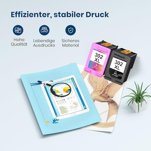 302XL printer cartridges multipack replacement for HP 302 XL cartridges. Includes black and color cartridges for HP Envy 4525 4520 4522 4524 4527 Officejet 3830 3831 3833 5230 Deskjet 2130 3630 3636 1110 (2 pack).