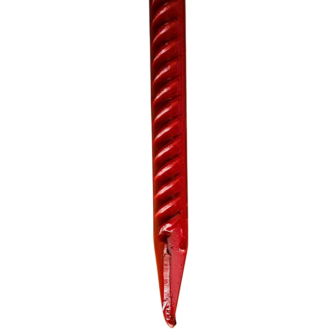 KRUSE 10 lantern brackets with safety bow - 125 cm Ø 12 mm - Barrier rope holder Berlin model, forged tip - red dip-coated