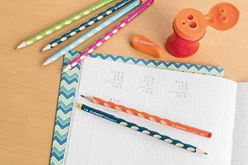 STABILO - Slim triangular pencil for right-handers - EASYgraph S in orange - 10x 2 pack - Hardness grade HB