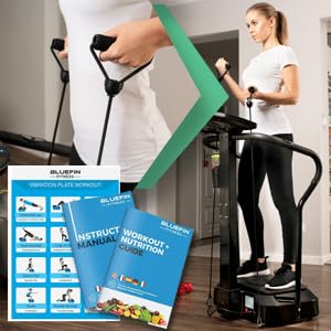 Bluefin Fitness Vibration Plate Pro Model | Enhanced design with quiet motors and built-in speakers, Black