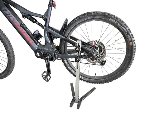 Gioma Bikestand Unisex-Adult Stilo Gc 215-00 Bicycle rear fork parking stand, rear fork stand, chromed, hammered grey paint finish, mm 380 x 360 x h 630