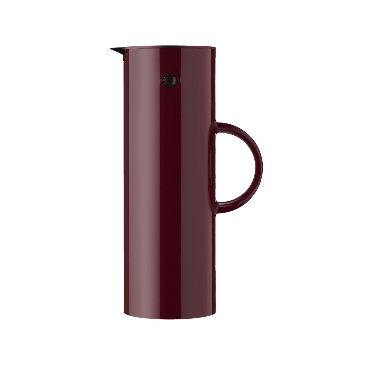 Stelton EM77 Insulated Jug - Double-walled jug for hot/cold drinks - Tea & coffee pot with glass insert, magnetic closure, screw lid, vintage design - 1 liter, Berry