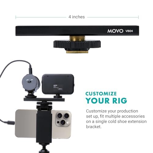 Movo uVlogger Android/USB-C/iPhone 15 compatible Vlogging Kit with full-size tripod - YouTube starter kit for content creators - Accessories: tripods, phone holder, light, shotgun microphone