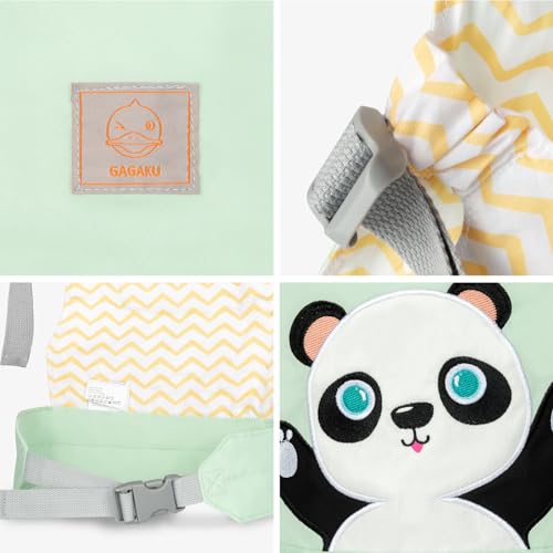GAGAKU Doll Carrier for Kids Doll Carrier from 3 years Baby Carrier for Dolls Front Carrier Doll Accessories Doll Carrier with Adjustable Straps - Green - Embroidered Panda