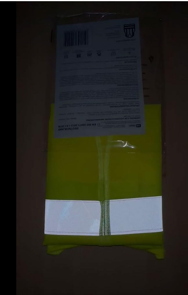 4business 100 pcs High Quality Car Safety Vest yellow EN ISO 20471 Class 2 for adults Unisize TÜV-tested washable