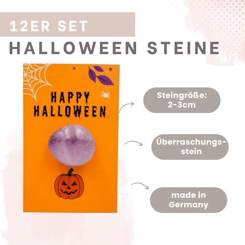 Milaboo® 12 piece set lucky stones for kids I Halloween decoration I giveaways for Halloween party (Halloween)