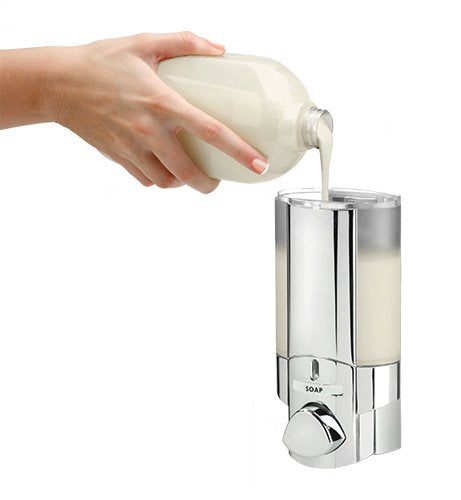 Soap dispenser - Hygiene dispenser Aviva II chrome with 2 compartments wall mountable lockable