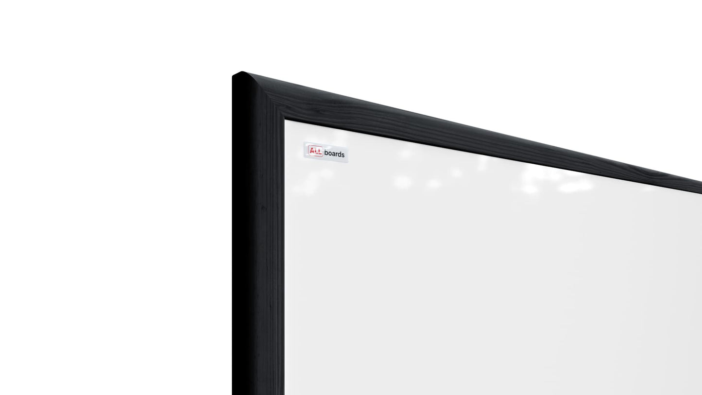 ALLboards Whiteboard with black frame 90x60cm Magnetic Whiteboard, Dry Erasable