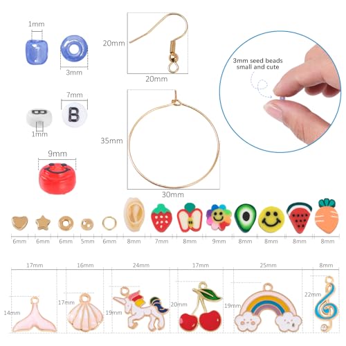 RUBY 3mm beads for making bracelets Beads for stringing with letter beads and smiley face beads DIY glass bead set for Christmas holidays birthdays rewards (48 colors)