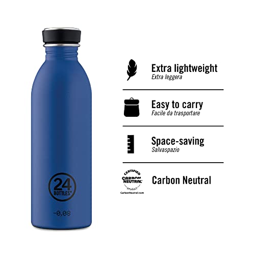 24Bottles Urban - water bottle 1L, 100% sealed lid, eco-friendly stainless steel water bottle, ultralight sports bottle (non-insulated), Italian design, candy pink
