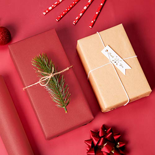RUSPEPA Red Kraft Paper Roll - 30" X 98ft - Heavy Red Gift Wrap for Christmas, Valentine's Day, Crafting of All Kinds.