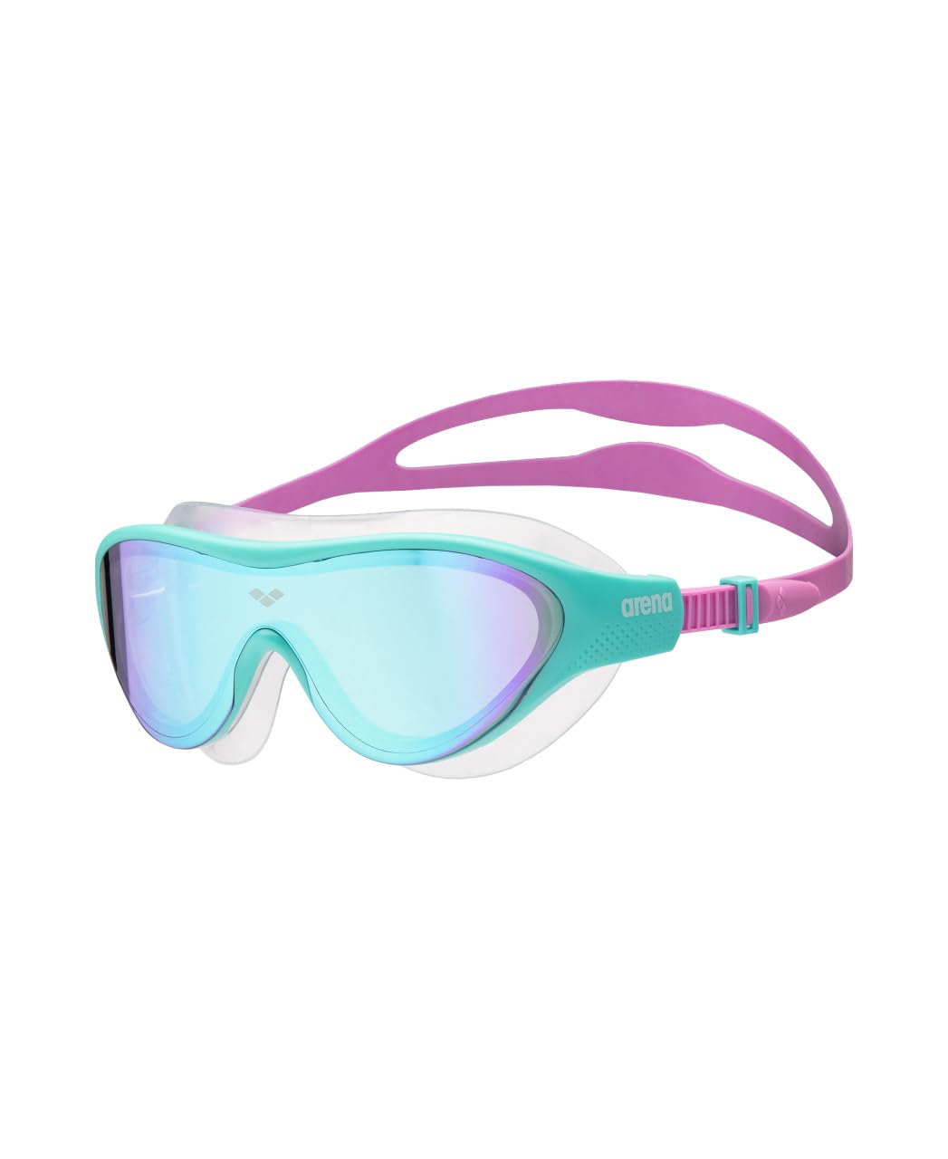 ARENA Kids Swim Goggles "The One Mirror" for ages 6-12, large fit, Polycarbonate lens, Blue/Water/Violet.