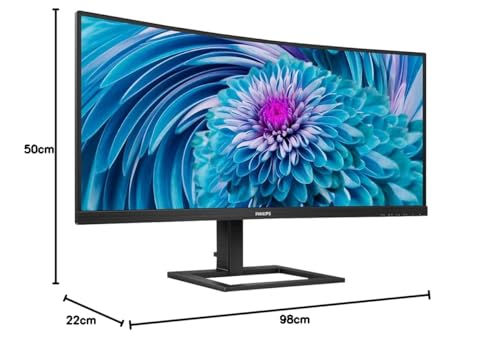 Philips 346E2CUAE - 34-inch WQHD Curved USB-C Docking Monitor (3440x1440, 75Hz, HDMI, DisplayPort, USB-C) black