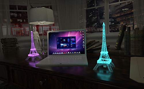 BTF-LIGHTING USB 5V Romantic Eiffel Tower Built-in Color Changing Night Light 9.8 Inch 48 LEDs WS2812B RGB Mini Night Light Desk Table Lamp Birthday Gift