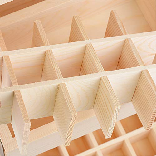 CHSEEA Essential Oil Display Stand Holder Organizer, 59 Holes Wooden Box Storage Case for Nail Polish, Perfume Oils, Essential Oils, Stain, and Lipstick #4