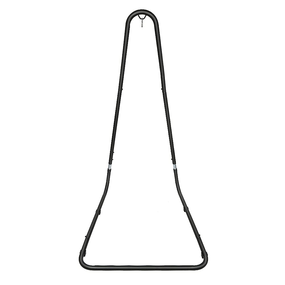 Hanging chair made of metal, hammock chair on stand, indoor hammock, adjustable height (200 - 250 cm), for garden, balcony, bedroom, max load 150 kg, Style C
