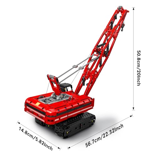 Mould King 15070 Technic Crane Building Blocks Model, 1292 pieces Remote-Controlled Crawler Crane Kit for Adults and Kids