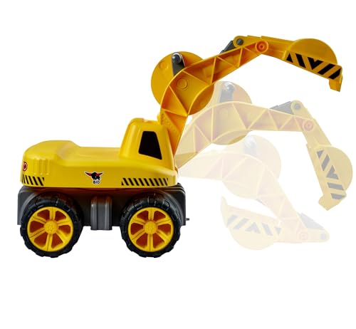 BIG - Power-Worker Maxi-Digger - Children's vehicle, suitable for sand play and as a toy for the playroom, sit-on digger for up to 50 kg, for children ages 3 and up, Yellow