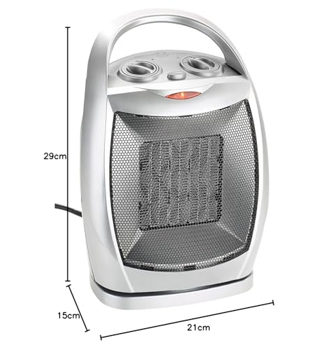 Sichler Household Appliances Ceramic Heater: Compact ceramic fan heater with oscillation, 3 levels up to 1,500 watts (camper heater, ceramic fan, desk socket)