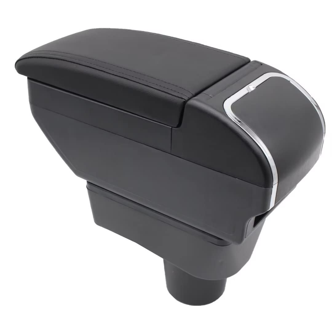 Double Layer Armrest Box for Mitsubishi Mirage Attraction Space Star 2014-2023 Center Console Storage Box with Cup Holder Armrest Accessory Black