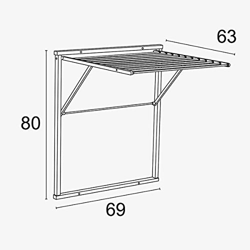 Arredamenti Italia wall clothes stand, 604 Kledy wall, wood - foldable - 6.5 mt line - color: cherry wood