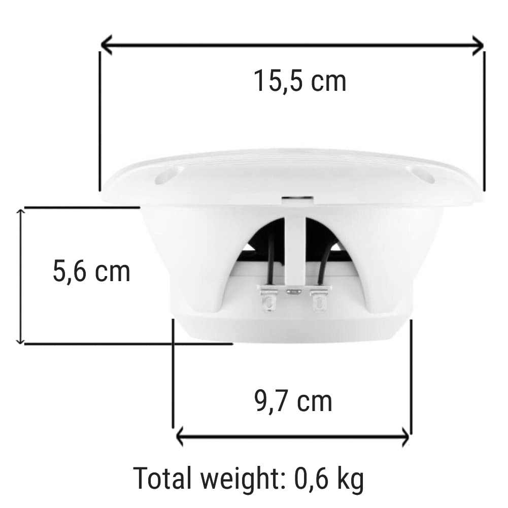 2 marine speakers compatible with BOSS Audio MR50W 2-way 6.5 inch 75 watt rms 150 watt max waterproof sea pool boat, per pair + 5 free stickers.