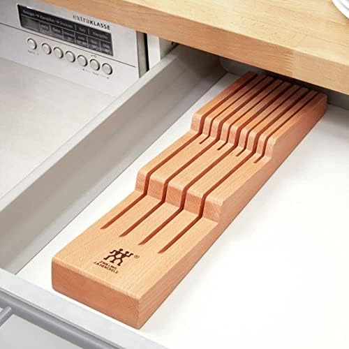 ZWILLING Knife Tray for Drawers, Drawer Insert, For 8 knives, 41 x 10.8 x 4.8 cm, Wood, Brown