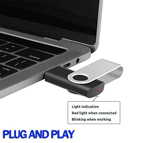 USB Sticks 8GB 10 Pack, AreTop USB 2.0 8GB 10 Pack 360 Degree USB Stick High Speed Data Storage Memory Stick (Black)