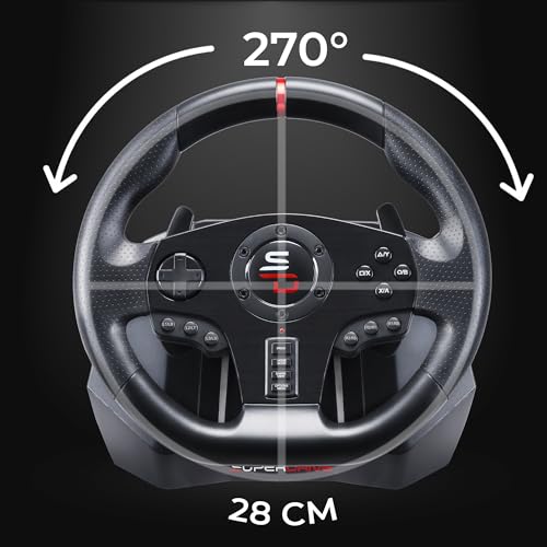 SUBSONIC Superdrive Gs850-X Racing Wheel with manual gearshift, 3 pedals, paddle shifters for Xbox Series X/S, Ps4, Xbox One (programmable for all games)