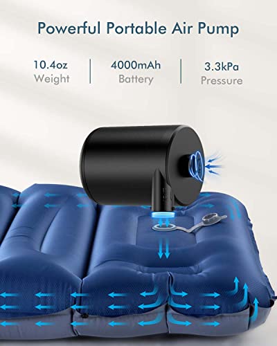 AKSOUL Electric Air Pump for Air Mattress: Portable Electric Air Pump - Small Battery Compressor for Pool Camping Mattress Airbeds