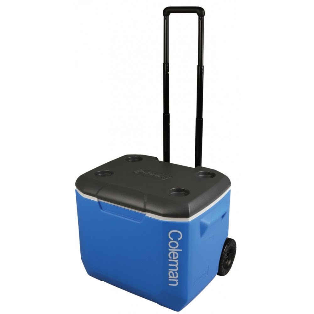 Coleman Blue 60QT Tricolour Wheeled Camping Cooler