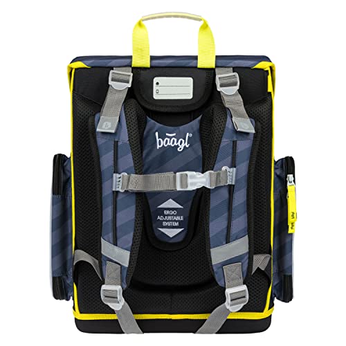 Boys school backpack set 3 piece, Ergo school bag for 1st grade, Ergonomic elementary school backpack with chest strap (Digger)