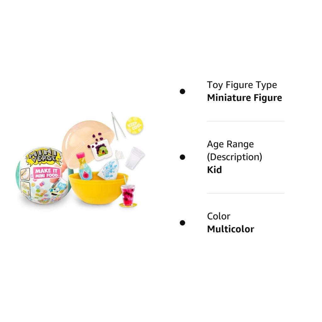 MGA's Mini Universe - Make It Mini Food Cafe Series 1 - DIY resin game, Packed in an opaque sphere - unpack surprise ingredients & kitchen accessories - Perfect for kids and collectors aged 8 and above.