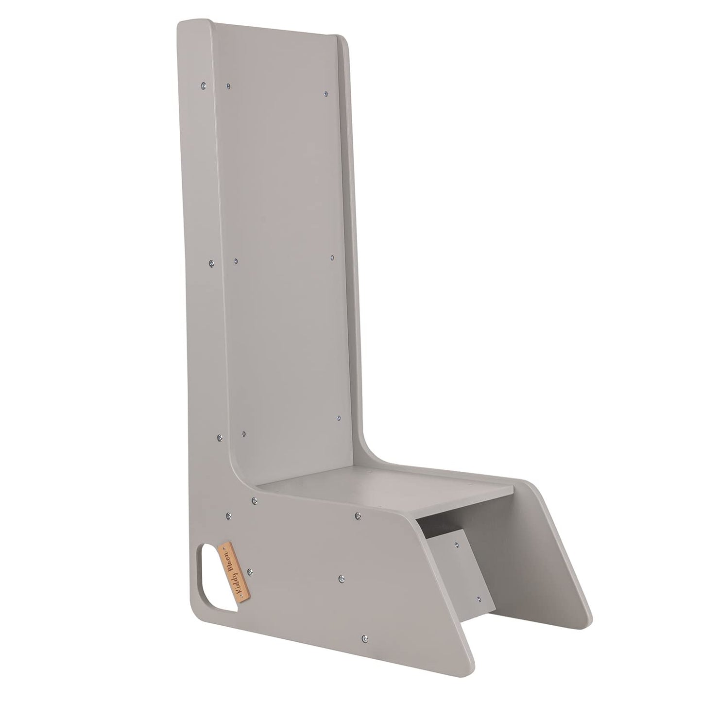 KiddyMoon Kids Slide Made of Wood, Stable Toddler Slide 2in1 Multifunction Montessori, Large, Gray