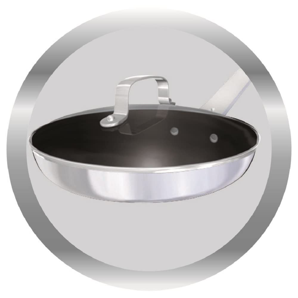 Jamie Oliver by Tefal pan and pot lid 28cm, glass lid with stainless steel rim, steam vent, overflow protection, dishwasher safe, exclusive Jamie Oliver engraving on the lid handle, B89987
