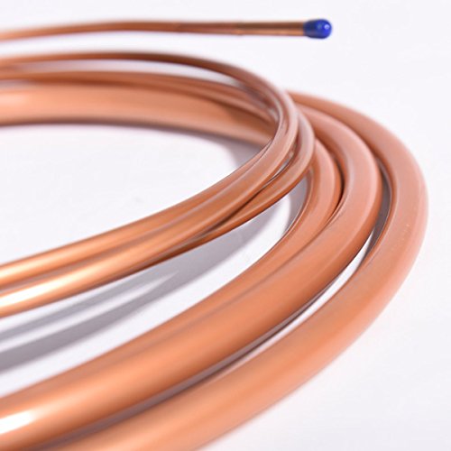 2x 7m copper refrigerant line copper pipe for split air conditioner 9000/12000 btu 2.7kW/3.6kW air conditioning unit pure copper (1x 1/4 inch + 1x 3/8 inch)