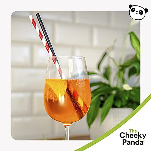 The Cheeky Panda - Bamboo Straws - 24x 250 pieces - Color: Black/White - Eco-friendly & biodegradable drinking straws - Perfect for drinks, cocktails & smoothies.