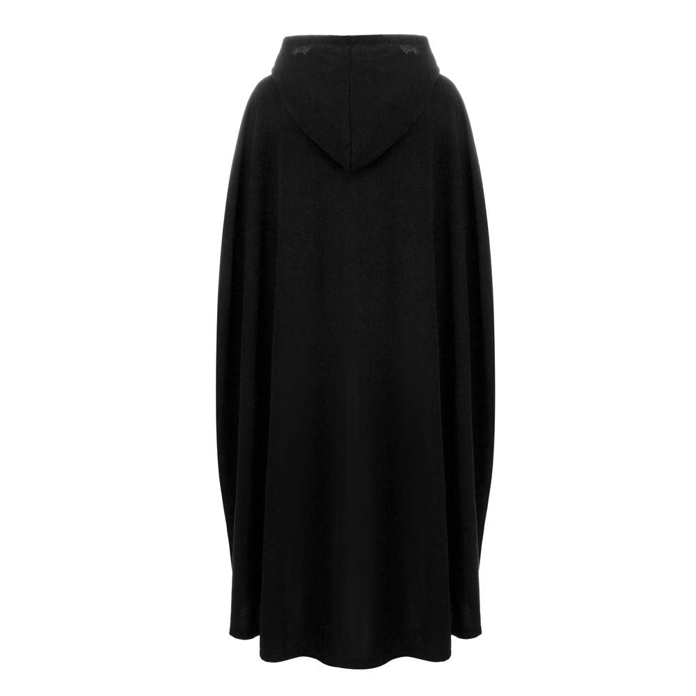 Cape Women Autumn Winter Maxi Loose Coat Poncho Cape Knit Coat Long Cardigan Trenchcoat Outwear Cardigan Medieval Vampire Witch Gothic Cosplay Halloween Costume Robe with Hood.
