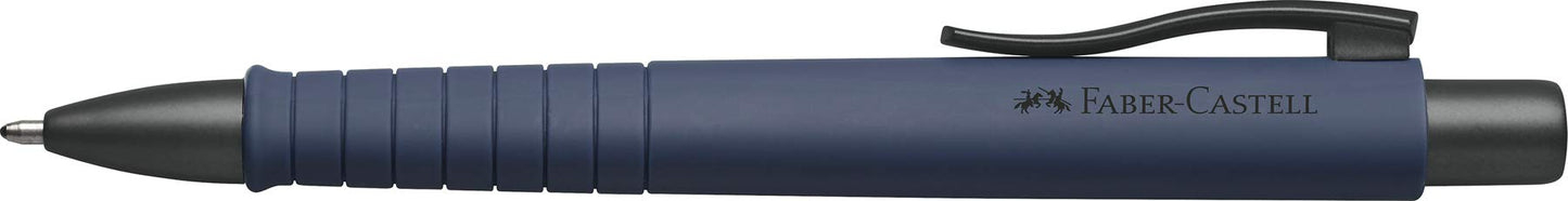 Westcott notebook A4 squared | 192 pages in elegant hardcover binding & Faber-Castell 241189 - Ballpoint pen Poly Ball, urban navy blue, 1 piece, with replaceable refill, document proof
