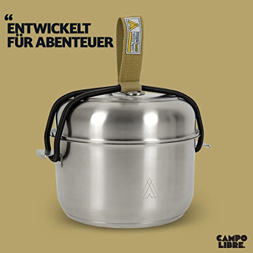 Campo Libre.® Enzo I Stainless steel camping cookware I compact outdoor cooking set I induction-compatible I perfect for camping stoves I 6 or 8 pieces.